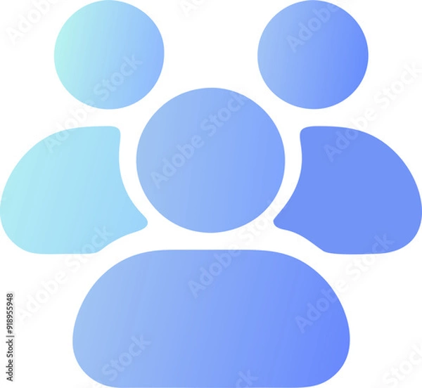 Fototapeta users, icon colored shapes gradient