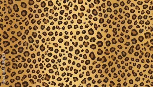 Fototapeta 動物の皮膚模様を特徴とするシームレスなフラットデザインのパターン／ヒョウ