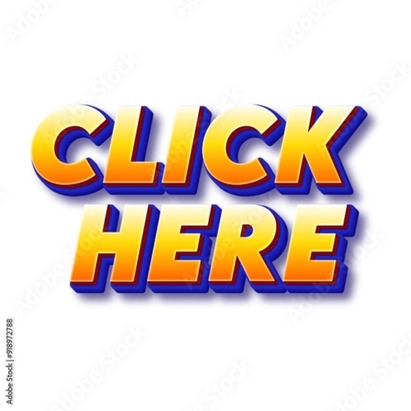 Fototapeta 3D click here text poster