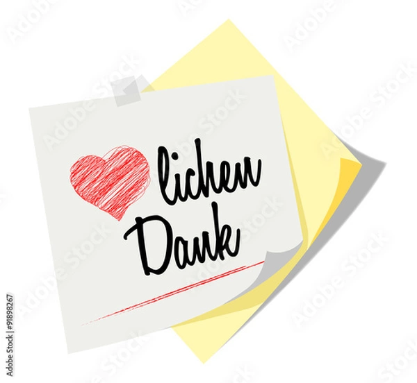 Obraz Post it | Notizzettel | Herzlichen Dank