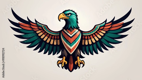 Fototapeta Design a highly simplified and stylized Mexican eagle suitable for a logo