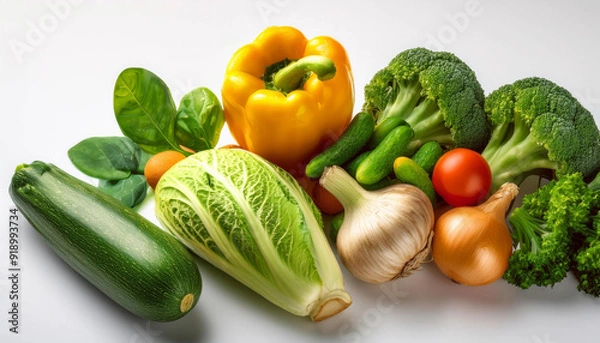 Obraz 진짜 채소 흰색 배경