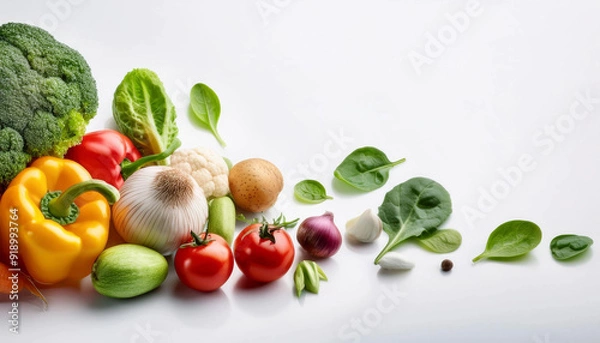 Obraz 진짜 채소 흰색 배경