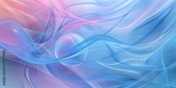 Fototapeta An ethereal and captivating blend of soft blue and gentle pink waves, creating a tranquil and mesmerizing abstract background that enchants viewers