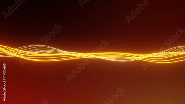 Fototapeta Bright background consisting of abstract flowing lines glowing in gold and orange colors