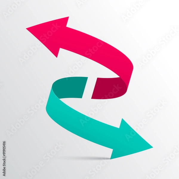 Obraz Podwójna strzałka wektor 3d logo Symbol