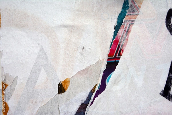 Obraz peeled posters on a wall background texture