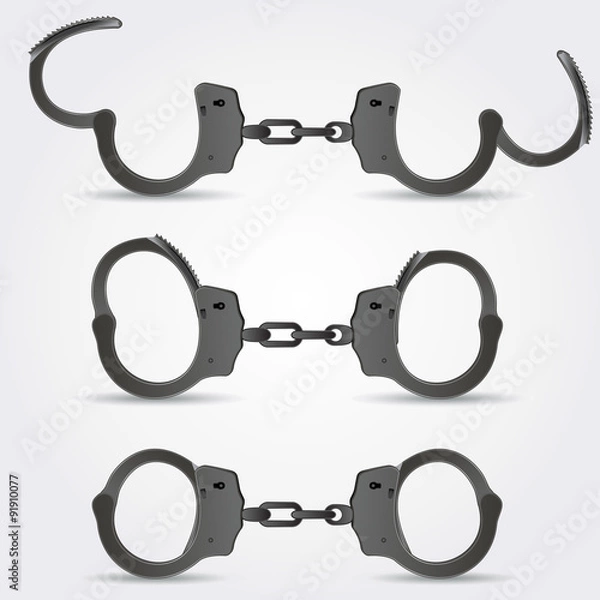Fototapeta Handcuffs isolated on white background