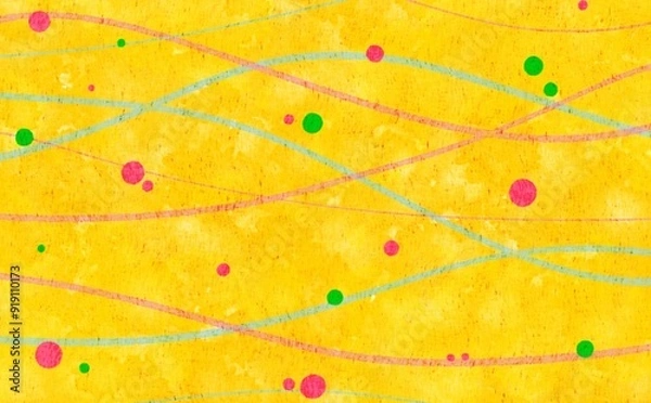 Obraz お祭り屋台の水風船をイメージした背景素材_黄色