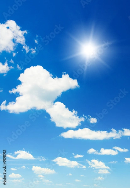 Fototapeta The blue sky with clouds, background