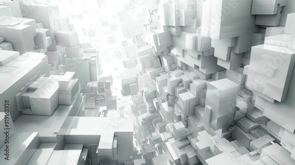 Fototapeta Abstract white cube background