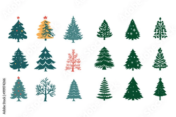 Obraz Christmas tree vector silhouette 