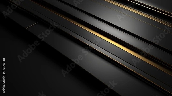 Fototapeta Abstract black and gold diagonal lines background.