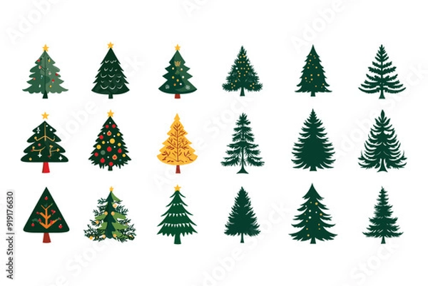Obraz Christmas tree vector silhouette 