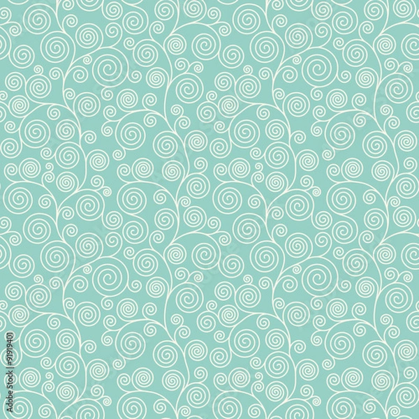 Fototapeta Seamless pattern with curvy spirals
