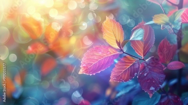 Obraz A close-up shot of a plant with numerous leaves