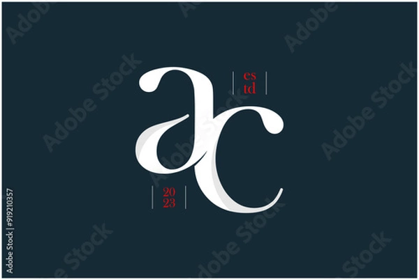 Fototapeta Initial AC  Logo Design Vector