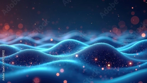 Fototapeta Digital Data Wave Landscape in Virtual Reality Concept