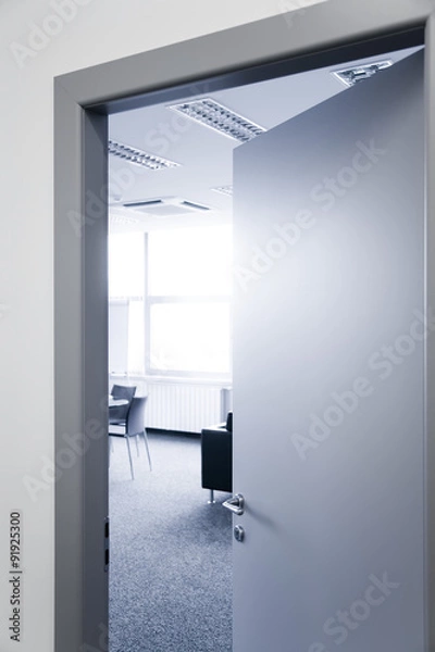 Obraz Open office door window chairs and carpet