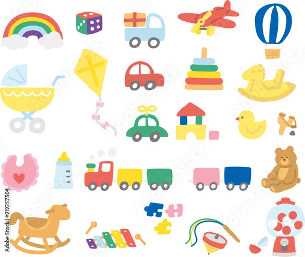 Fototapeta 어린이 장난감 일러스트