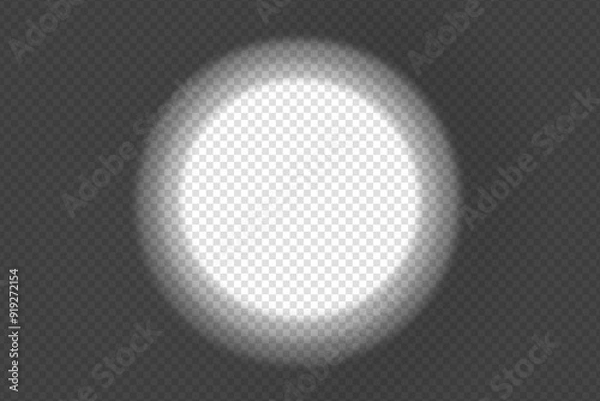 Obraz Shadow overlay spotlight effect isolated on a transparent background.