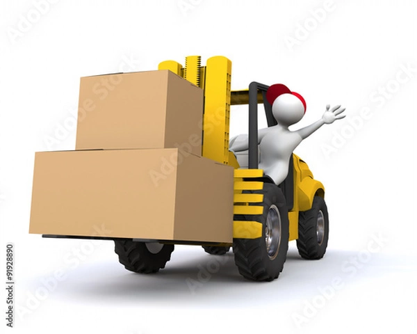 Obraz 3D Man forklift