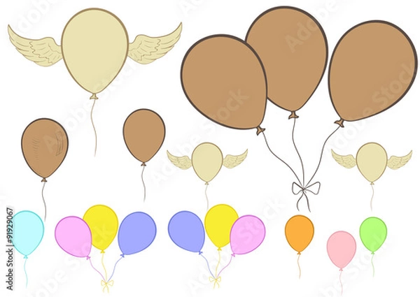 Obraz Clipart with balloons