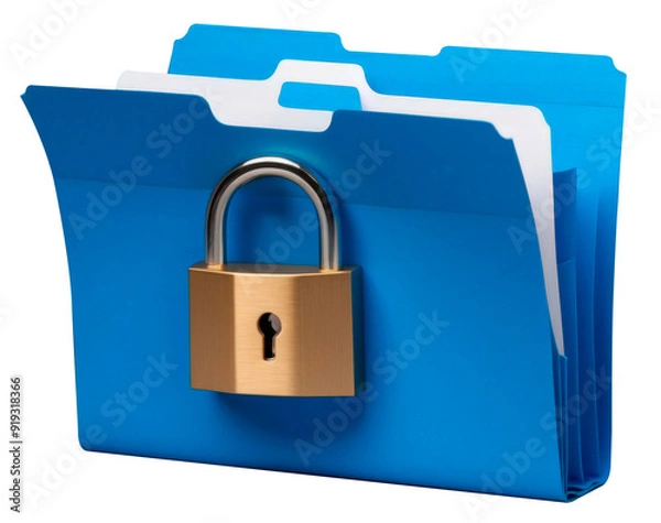 Fototapeta File folder with padlock, privacy and security concept.