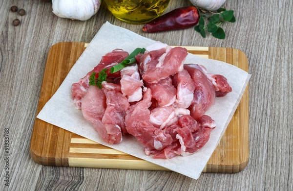 Obraz Diced pork meat