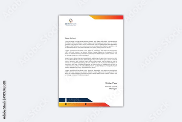 Fototapeta Professional creative letterhead design template