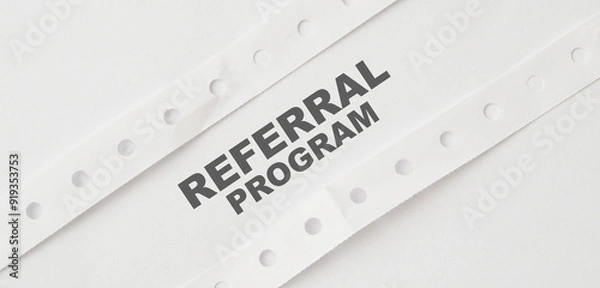 Fototapeta referral program text information sign	