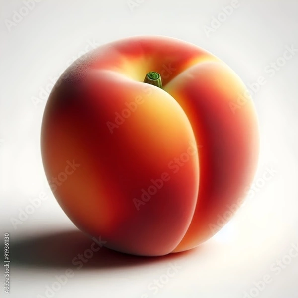 Obraz Photo of fresh, sweet, ripe peach isolated on white background