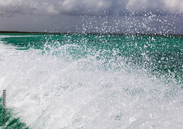 Obraz splashes and waves of the sea close up