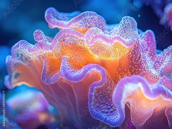 Fototapeta Artistic representations of corals, including paintings, sculptures, or digital art, capturing the beauty and complexity of coral structures.