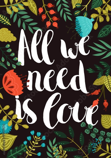 Fototapeta Inspirational vector poster with hand drawn lettering
