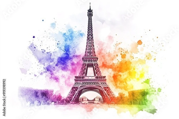Fototapeta eiffel tower with any colours
