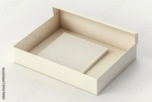 Fototapeta Paper Box Mockup A4 on isolated background created with Generative AI