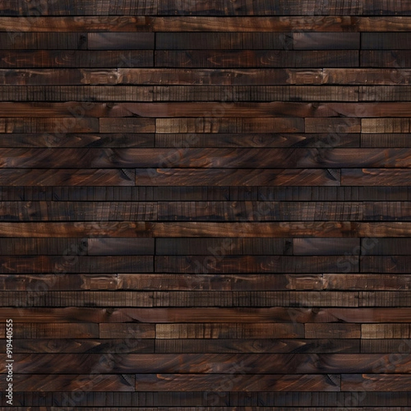 Fototapeta Seamless wooden pattern. Dark rustic boards, tileable wood background