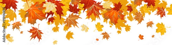 Fototapeta Maple leaves border