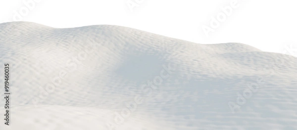 Fototapeta Snow-Covered Hills Under a Calm Sky. Transparent background. 3D render.
