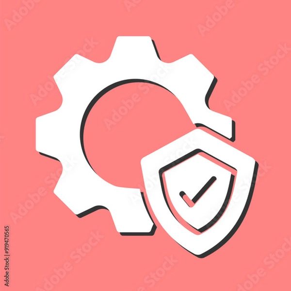 Fototapeta Protected System Vector Icon
