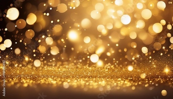 Fototapeta luxurious gold bokeh background with shimmering particles creating an opulent atmosphere for awards ceremonies and glamorous events