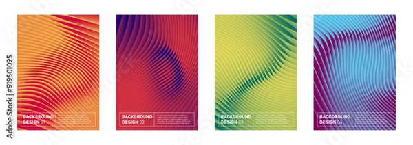 Fototapeta Modern abstract set of wavy backgrounds. Vector design elements for web, flyer, poster, stationery, apps.