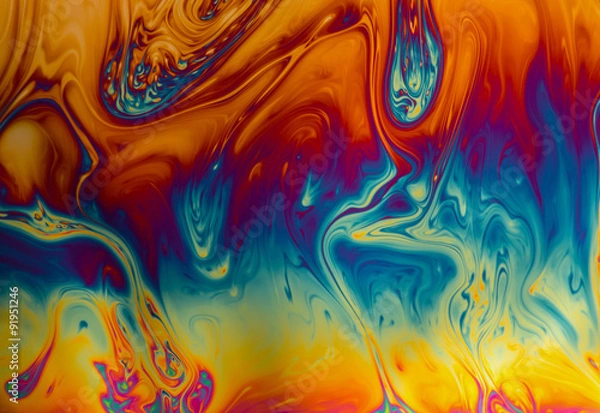 Obraz Psychedelic abstract background made from soap bubble reflecting light