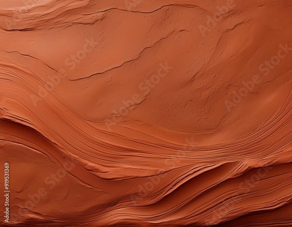 Fototapeta Abstract terracotta and clay pottery texture with smooth and rough patches - Artisan ceramic background.