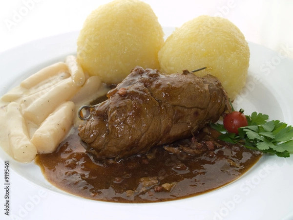 Fototapeta roulade with potato dumpllings