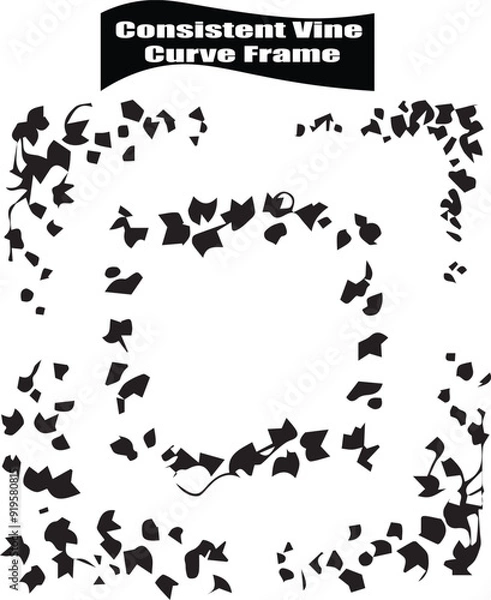 Obraz  Vine Frame  Black and White vector Design