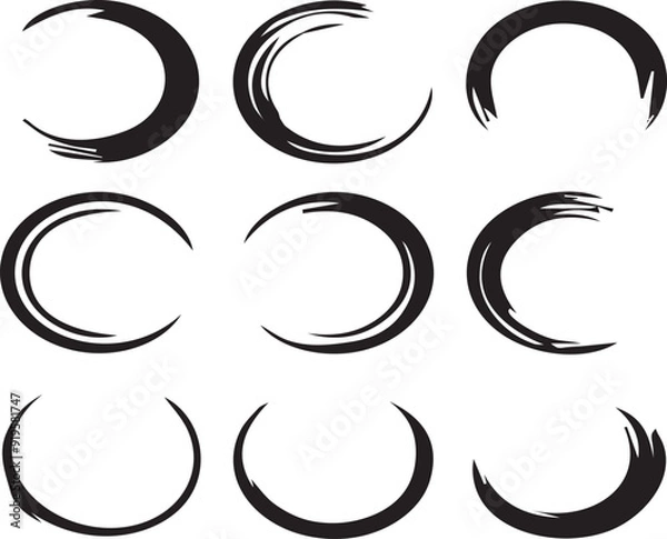 Obraz  Moon circle  Abstract Silhouette Vector Graphics Pack