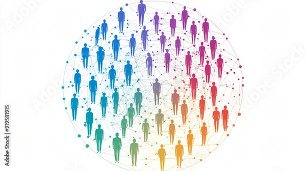 Fototapeta Chain of Command Color Circle on White Background