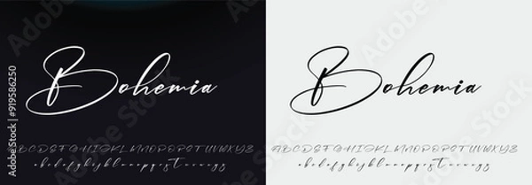 Fototapeta signature Font Calligraphy Logotype Script Brush Font Type Font lettering handwritten